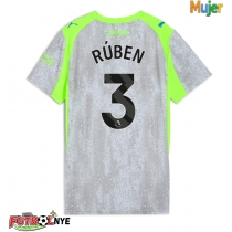 Camiseta Manchester City Ruben Dias #3 Tercera Equipación para mujer 2025-26 manga corta